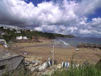 Blick über den Hafen von Gorran Haven bei Ebbe
